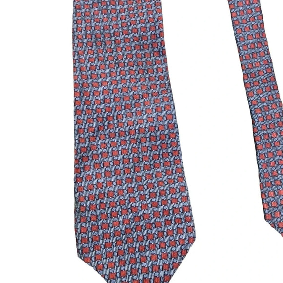 COCKTAIL COLLECTION MENS MULTICOLORED SQUARES SILK TIE - Picture 2 of 7